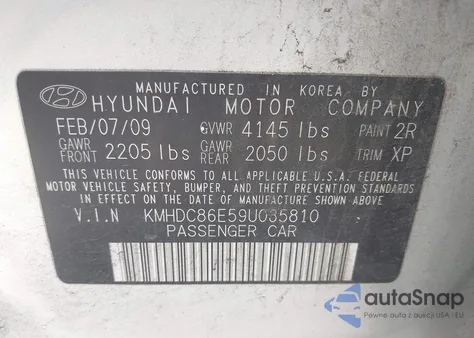 2009 Hyundai Elantra Touring z USA, uszkodzony, nr VIN KMHDC86E59U035810